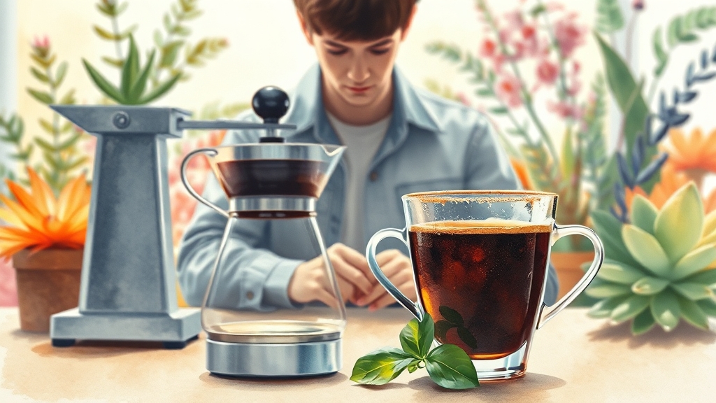 콜레스테롤 약 종류별 커피 영향 (watercolor 스타일)