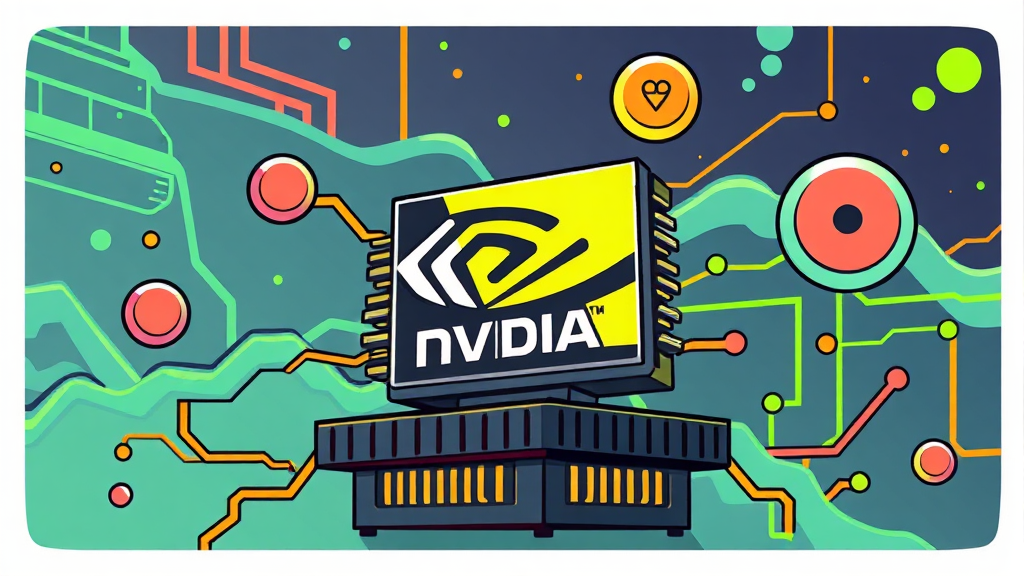 엔비디아, AI 반도체 시장의 선두 주자 (cartoon 스타일)