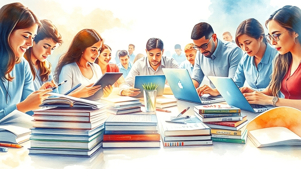 교육 프로그램 및 사용처 (watercolor 스타일)