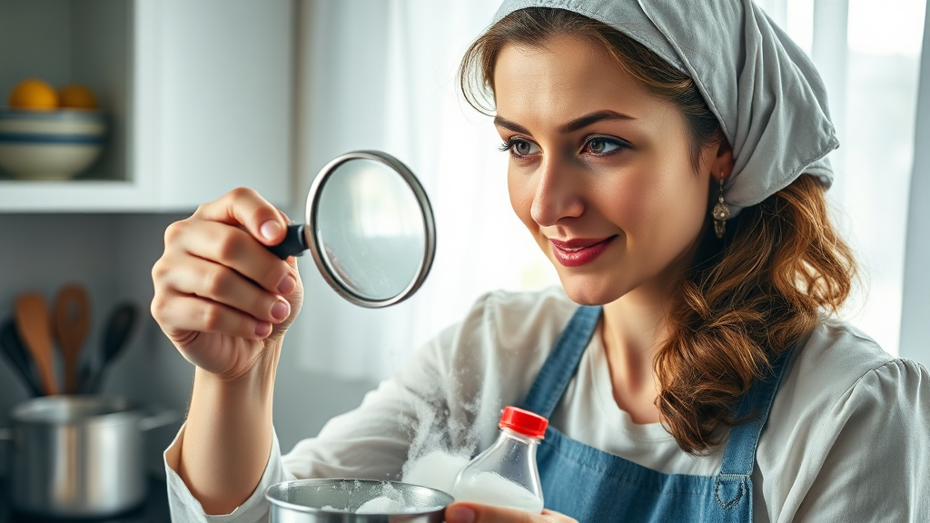베이킹소다 사용 전 주의사항 (realistic 스타일)