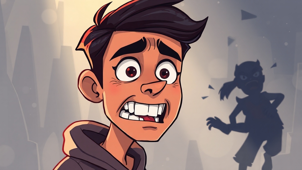 쫓기는 꿈, 이 빠지는 꿈 해몽 (cartoon 스타일)