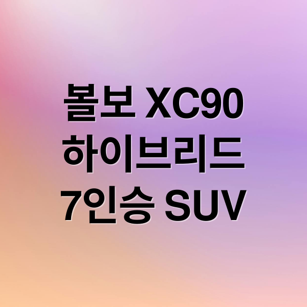 볼보 XC90
하이브리드
7인승 SUV (볼보 XC90)