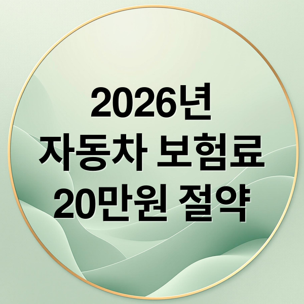 2026년
자동차 보험료
20만원 절약 (2026 자동차보험료 비교견적)