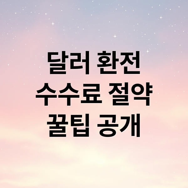 달러 환전
수수료 절약
꿀팁 공개 (달러 환전 수수료)