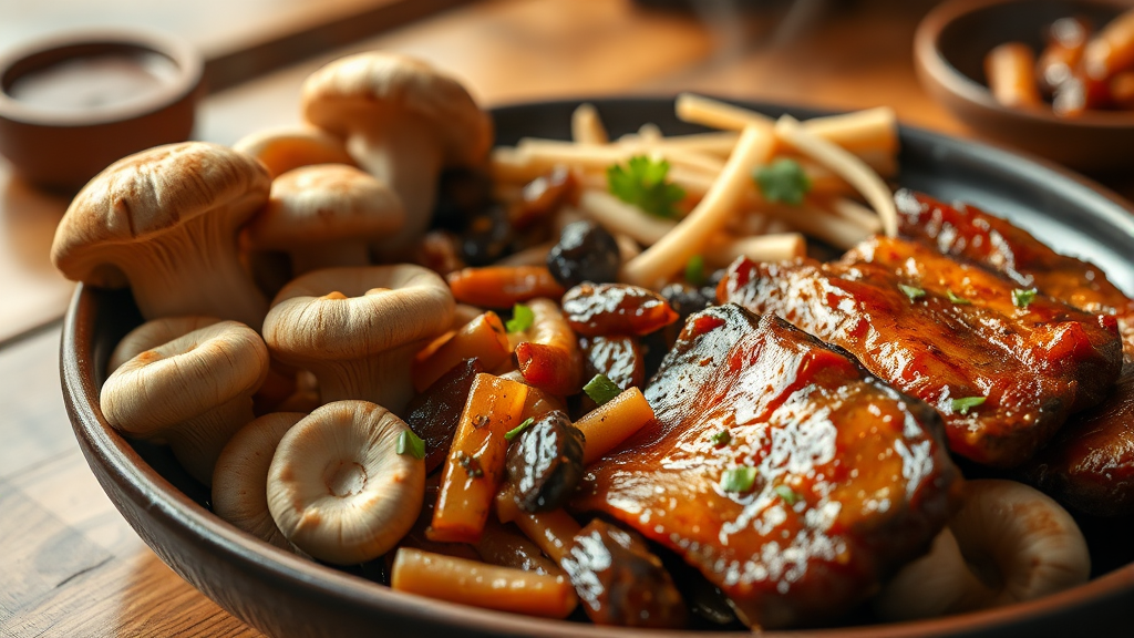 표고버섯 요리 레시피 (realistic 스타일)