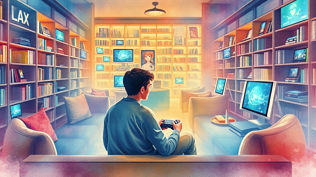 디지털 도서관 편의시설 및 부대시설 (watercolor 스타일)