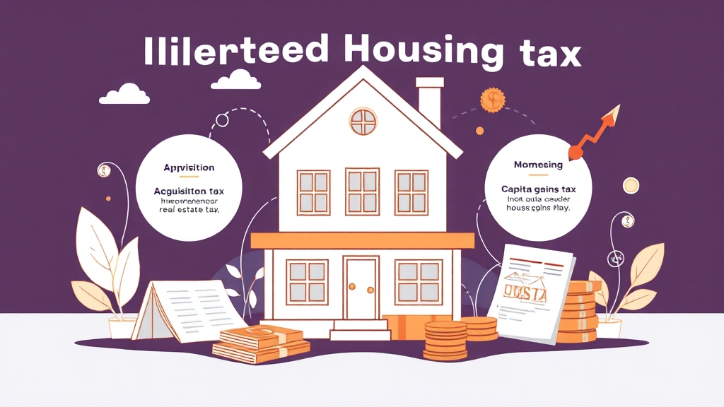 상속 주택 세금 종류 (illustration 스타일)
