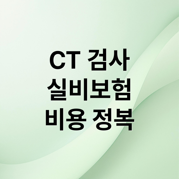 CT 검사
실비보험
비용 정복 (CT 검사 보험 적용 급여 비급여 실비)