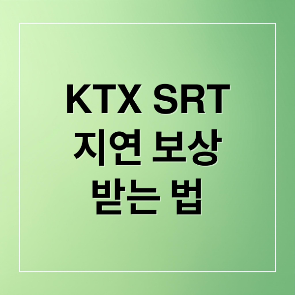 KTX SRT
지연 보상
받는 법 (자연재해 열차 지연 취소 보상 방법)
