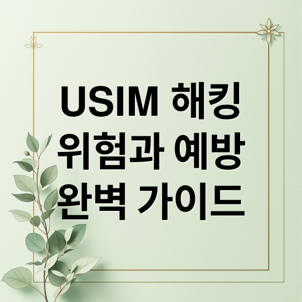 USIM 해킹
위험과 예방
완벽 가이드 (USIM 해킹 방지)