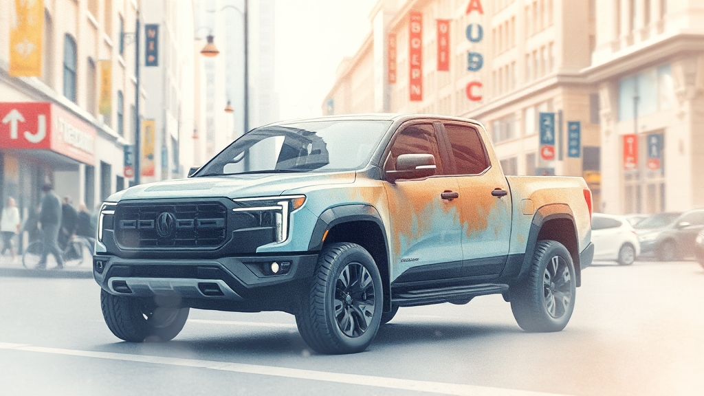 무쏘 EV 핵심 특징 (watercolor 스타일)