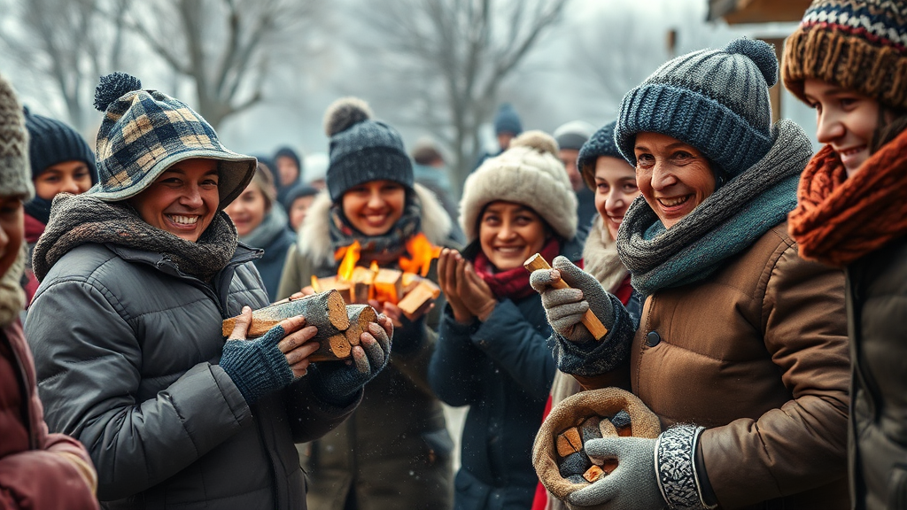 연탄 나눔 & 사회 공헌 (realistic 스타일)