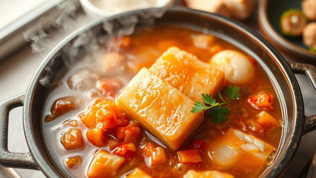 맛있는 찌개 완성! (watercolor 스타일)