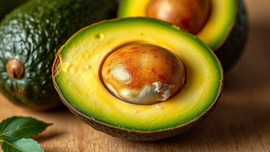 아보카도 주요 영양 성분 (realistic 스타일)