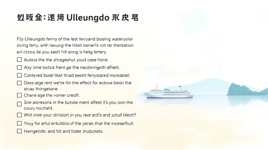 성공적인 울릉도 배편 예약, 이것만은 꼭 확인하세요! (watercolor 스타일)