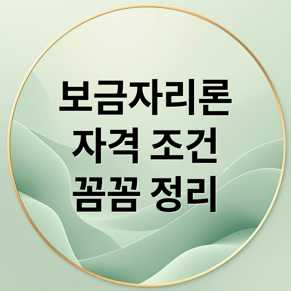 보금자리론
자격 조건
꼼꼼 정리 (보금자리론 대출 자격 조건)