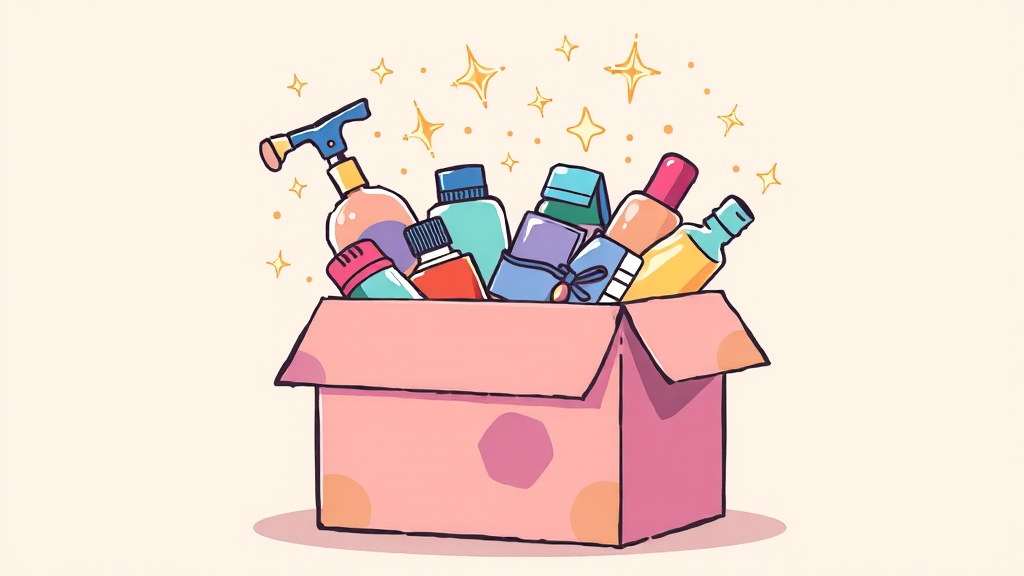 A타입 구성품, 뷰티템 & 생활템 총집합! (cartoon 스타일)