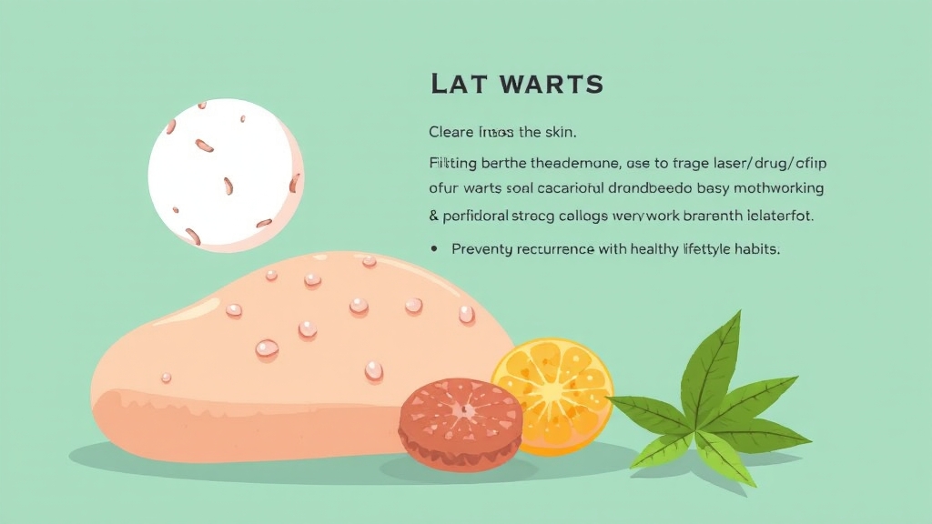 편평사마귀 치료법: 레이저, 약물, 한방 (illustration 스타일)