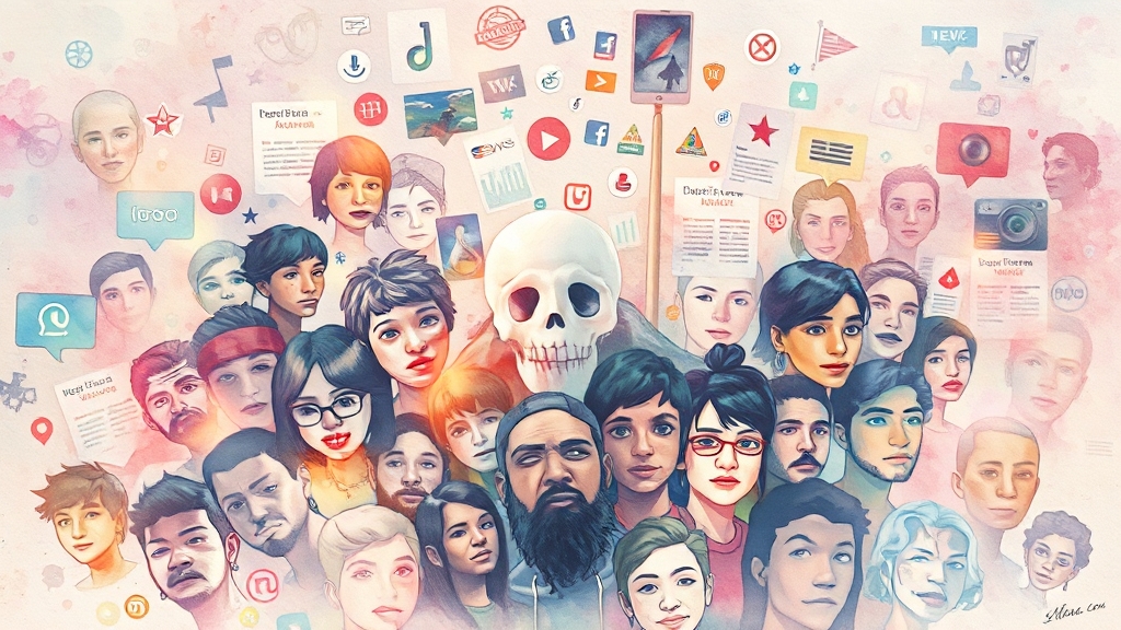 협업과 인사이트: 소셜 토론 (watercolor 스타일)