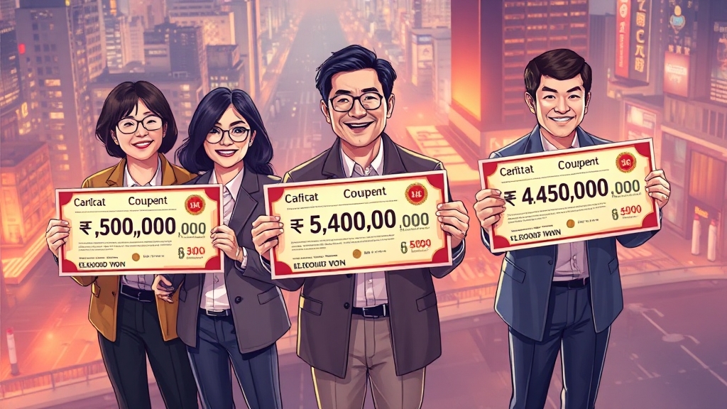 소비쿠폰 지급 대상 및 금액 (illustration 스타일)