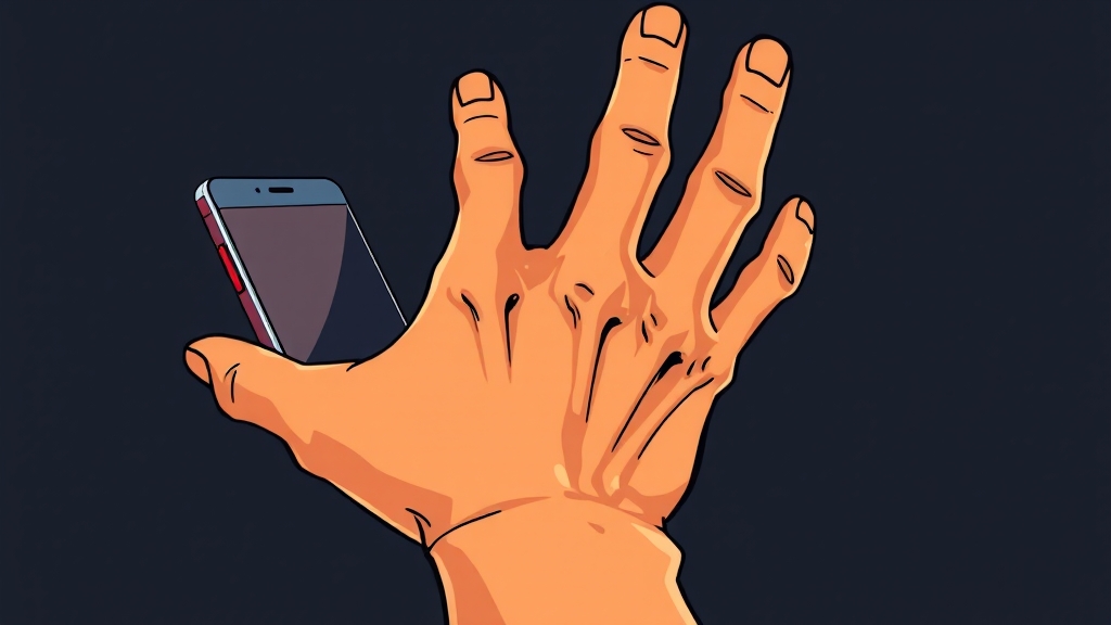 손목터널증후군 원인과 위험 요인 (cartoon 스타일)