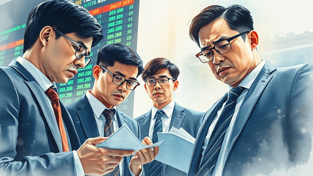 공매도 잔고 증가, 투자 전략 (watercolor 스타일)