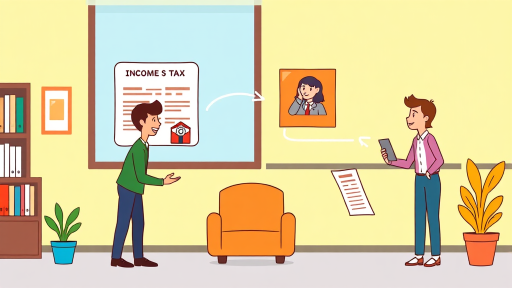 중도 퇴사자 및 이직자를 위한 연말정산 환급 시나리오 (cartoon 스타일)