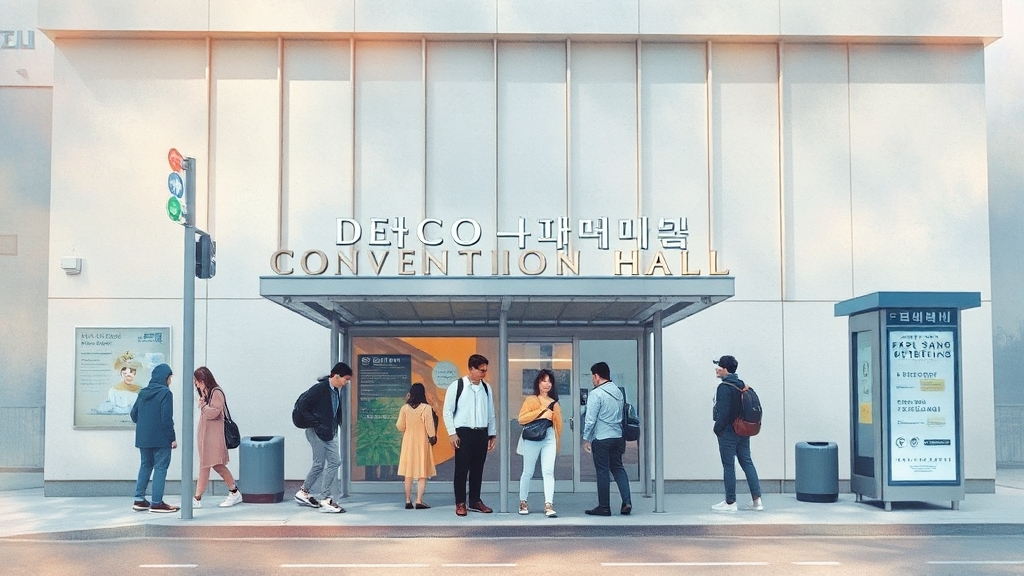 공연장 위치 및 교통 (watercolor 스타일)