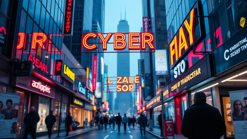 2025 사이버 먼데이: AI 앱 분석 (realistic 스타일)