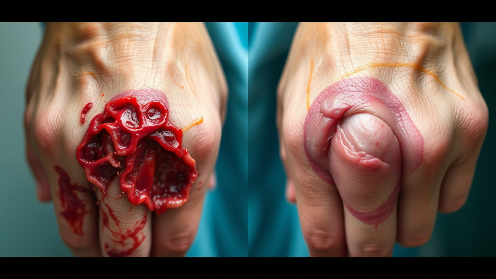 상처 아물지 않고 덧나는 이유와 예방법 (realistic 스타일)