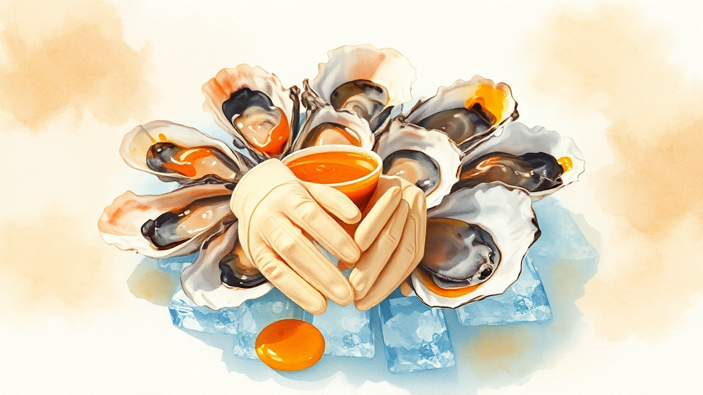 여름철 굴 섭취, 필수 예방 수칙 (watercolor 스타일)