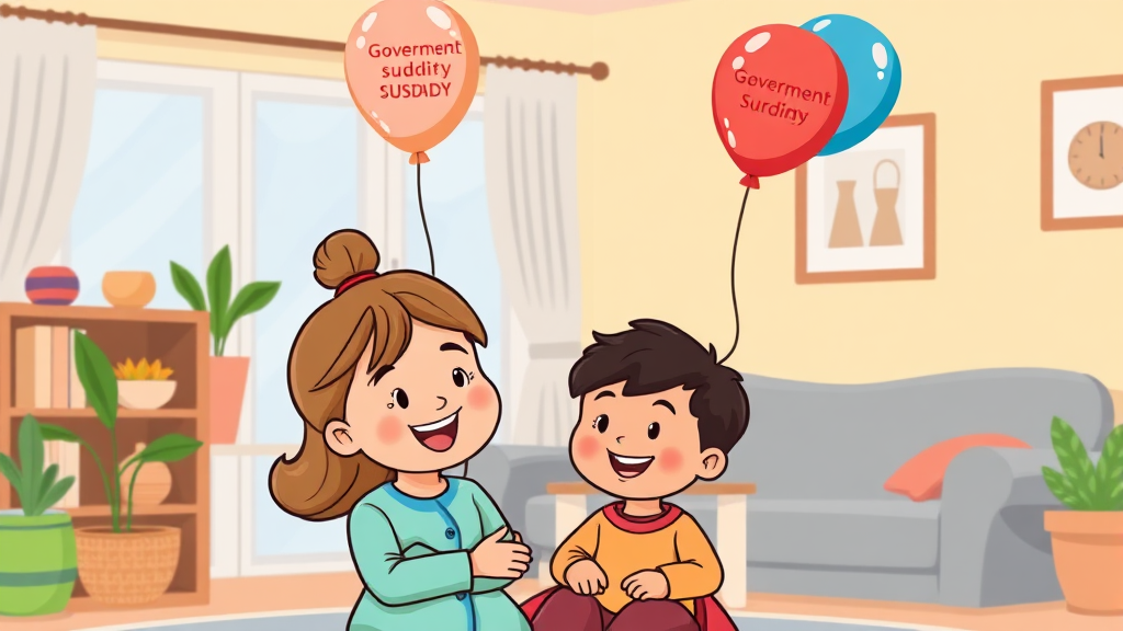 아이돌보미 서비스 이용 요금 (cartoon 스타일)