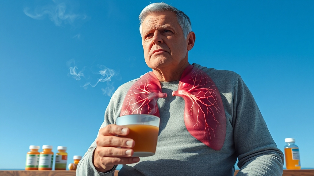 기관지염 치료 옵션과 약물 정보 (realistic 스타일)