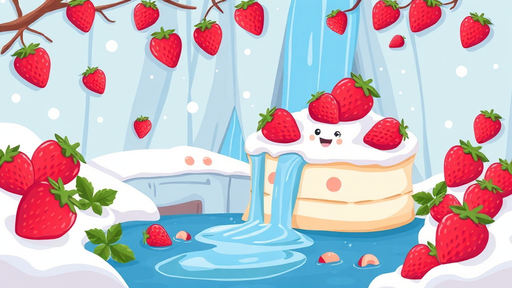 성심당 딸기시루는? (cartoon 스타일)