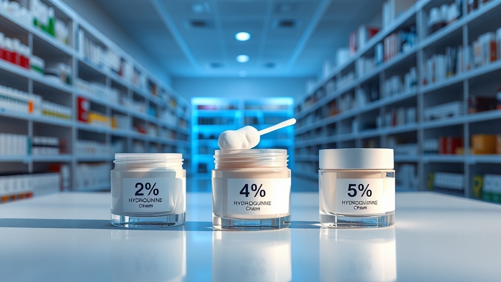 하이드로퀴논 함량별 제품 비교 (realistic 스타일)