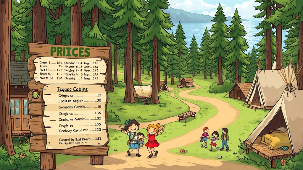 숙소 유형별 특징과 가격 (cartoon 스타일)