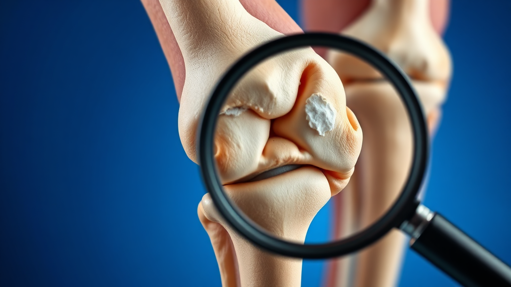 무릎 통증 원인과 중요성 (realistic 스타일)