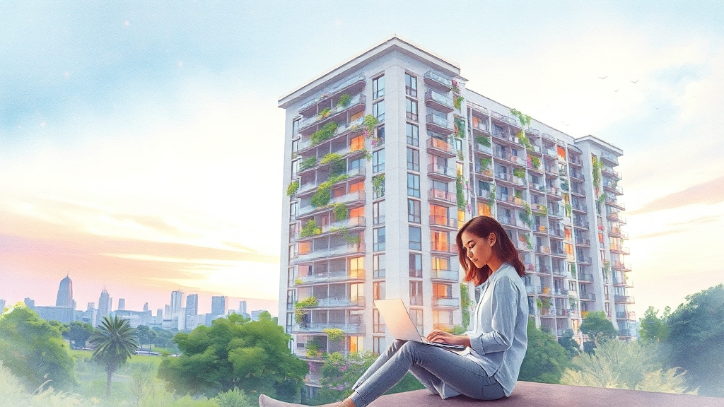 꿈속 아파트의 사회적 의미 (watercolor 스타일)