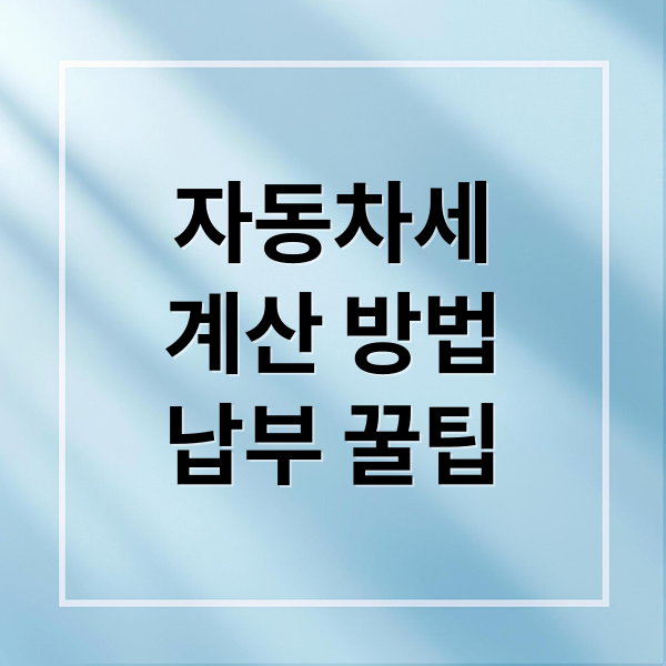 자동차세
계산 방법
납부 꿀팁 (자동차세)