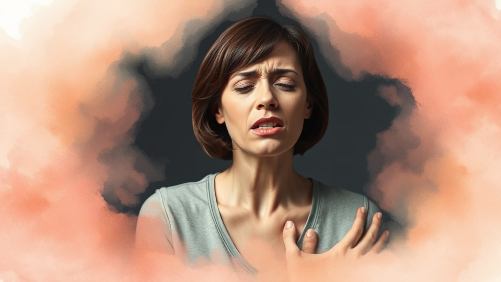 주요 원인: 역류성 식도염 (watercolor 스타일)