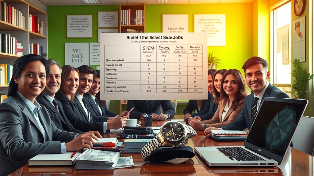 직장인 부업, 무엇을 고를까? (realistic 스타일)