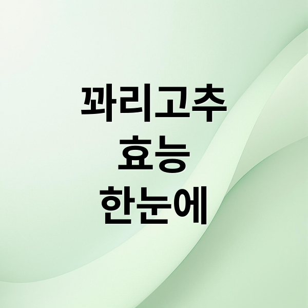꽈리고추 효능 한눈에 보기