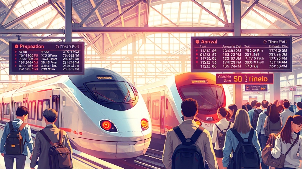 열차 시간표, 한눈에 확인! (illustration 스타일)