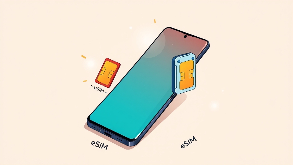 eSIM vs USIM 비교 및 선택 팁 (cartoon 스타일)