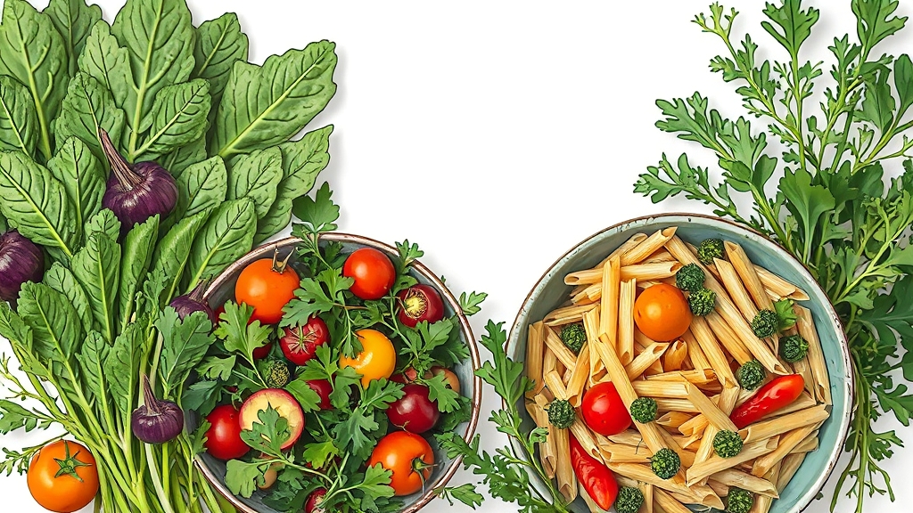 일반 vs 와일드 루꼴라 비교 (illustration 스타일)