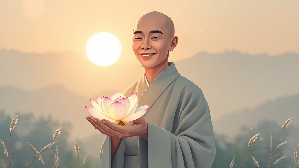 스님 꿈, 무엇을 의미할까요? (illustration 스타일)