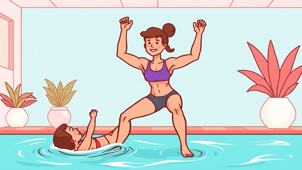 무릎 걷기 운동 대체 운동 (cartoon 스타일)