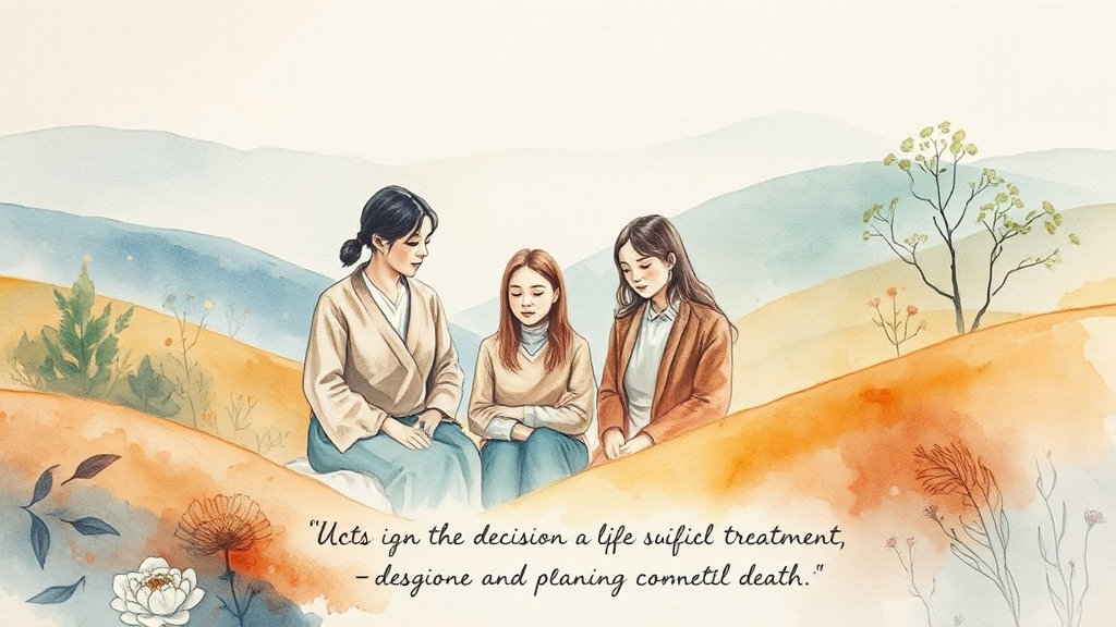 왜 사전연명의료의향서가 필요할까요? (watercolor 스타일)
