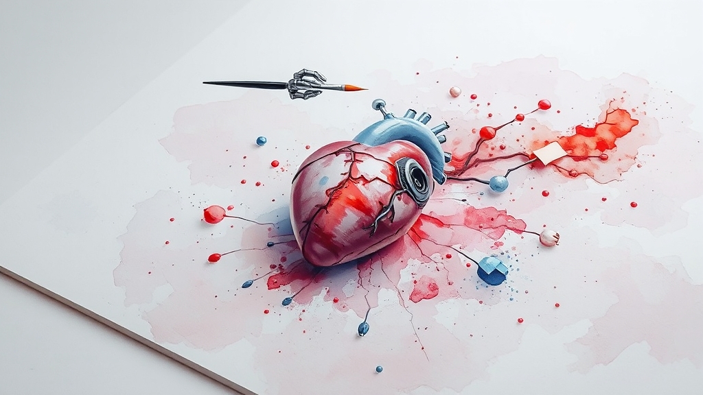 감정 없는 기계, 예술 가능할까? (watercolor 스타일)