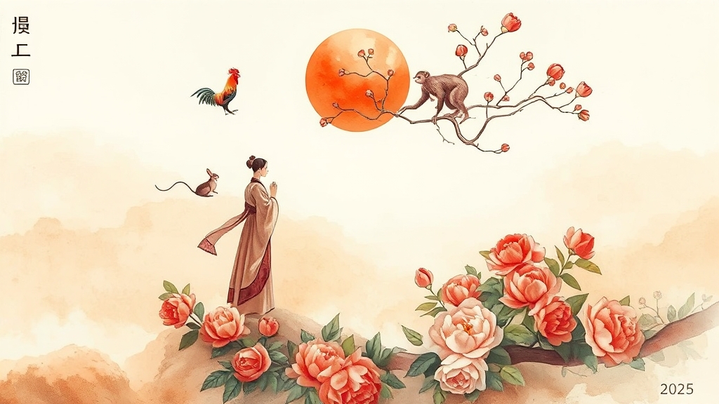 2025년 윤달 총정리: 이유, 특징, 띠별 운세 & 풍습까지 5 2025년 윤달, 띠별 운세와 길흉 (watercolor 스타일)